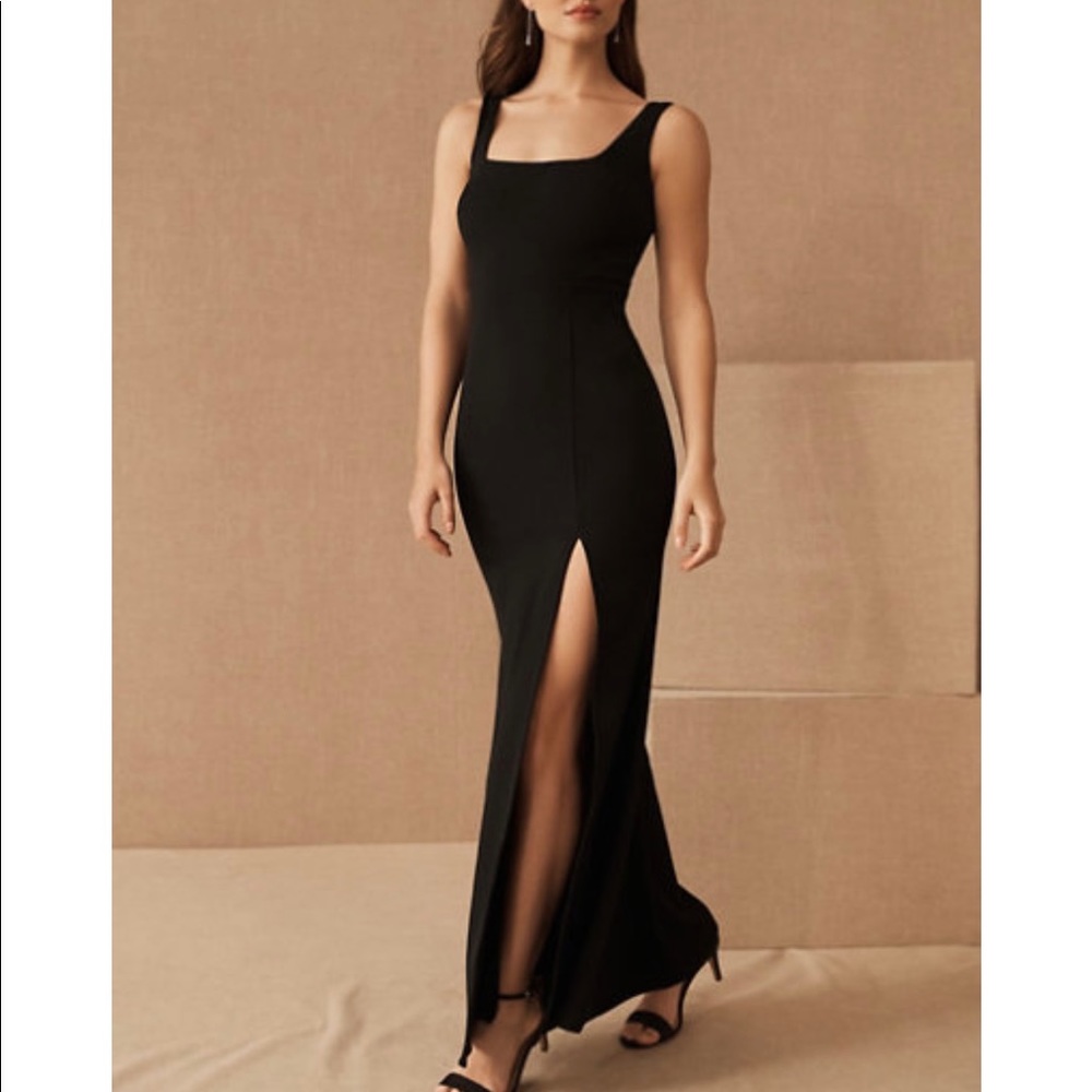 Adena crepe black dress BHLDN